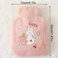 Cartoon Plush Rabbit Bear Hot Water Bottle Water Filling Velvet Small Portable Student Hand Warmer Cute Warm Water Bag