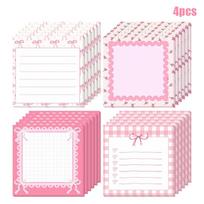 1/4Pcs Book Pink Bow Cream Style Bunny Note Book,ins Style Tearable Memo Portable Notebook Journal Material Decorative Paper