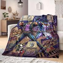 JOJO Fresh Cartoon Flannel Blanket, Printed Pattern for Chairs, Cozy Home Decor for Bed, Outdoor Picnic Throw_LIAN 75x90cm