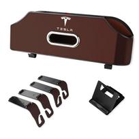 Car Seat Back Cup Holder Storage Box Tissue Box With Hook Phone Holder For Tesla SpaceX Coil Mod Model 3 Model Y Model S Model X
