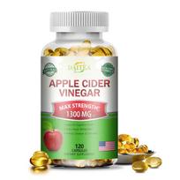 Obuolių acto maisto papildas 1300 mg, didžiausia koncentracija, 120 minkštųjų kapsulių buteliuke 120 Capsules