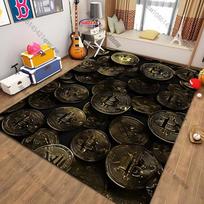 Bitcoin-Themed printed Rug for Modern Interiors carpet for home sofa bedroom, gift mat 40cm x 60cm