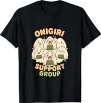 Cute Onigiri Support Group Circle Kawaii Sushi Snack Art T- Shirt 3XL