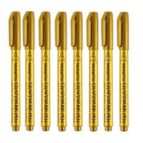 8 Colors DIY Metallic Waterproof Permanent Paint Marker Pens Gold and Silver for Drawing Students Supplies Marker Craftwork Pen
