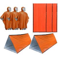 Windproof Waterproof Outdoor Camping Combo Tent Raincoat Warm Sleeping Bag Survival Equipment