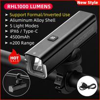 Rockbros Bicycle Light Ultralight 1000 Lumens Cycling Headlight Aluminum Alloy Ipx6 Waterproof Front Flashlight Bike Accessories