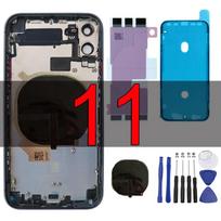 Visas surinkimas iPhone 11 korpusui su dalimis: vidurinio rėmo dangtelis su maitinimo ir garsumo šarnyru, šoniniai mygtukai 11, A2111, A2221 11 Black CE blue