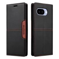 Prabangi odinė dėklas Google Flip Folio RFID blokuojanti piniginė atlenkiamas stovas apsauginis dėklas dėklas Google Pixel 9A 8A 7A/Pixel 9 9Pro/Pixel 8Pro Google Pixel 9A juoda