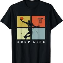 Basketball Hoop Life Player Retro Gift Men Boys Youth T-Shirt S juoda