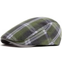 Spring and summer thin fashion plaid beret men's and women's literary retro British forward hat casual versatile cap Adjustable žalia