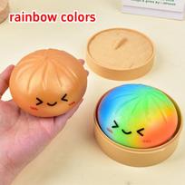 Vibrant Multi-Colored Glitter Realistic Dumpling Squishy Toy – Slow Rising Soft Pinch Decompression Anxiety Relief Sensory Squeeze Ball