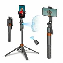 AI Face Tracking Selfie Stick Tripod, 1.8m Extendable 360° Rotation, Gesture Control Anti-Shake with Bluetooth Remote for Vlog Live Stream