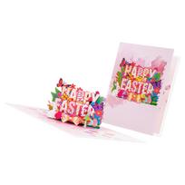 Handmade 3D Easters Greeting Card Recyclable Paper Arts Bright Inks Stripe Easters Gift Cards For Holiday Gift Give 1