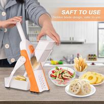 Adjustable Vegetable Mandoline Slicer with Container & Brush, 20.5x11.5cm