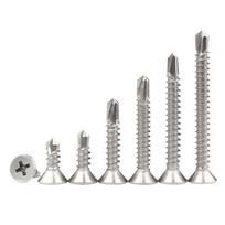 YJHOME 410 Stainless Steel Phillips Countersunk Self-Drilling Screws