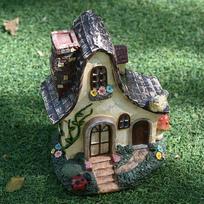Fairy House Large Rustic Miniature Garden Villa Cottage Resin Fairy Garden Decor Miniature Woodlands Gnome Hut House Dwellings China Mainland