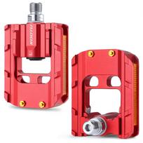 KOOTU Folding Bike Pedals Full Aluminum Bicycle Pedal Red/Silver Seal Bearing Pedal for Bmx 9/16 Universal Foldable Pedal raudona