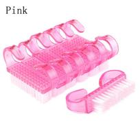 10pcs Plastic Nail Cleaning Brush Nail Dust Soft Remover For Nail Care Small Angle Mix Color Manicure Pedicure Nail Salon Tools rožinė