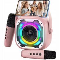 Bezprzewodowy Zestaw Do Karaoke Głośnik Bluetooth + 2 Mikrofony Na Prezent