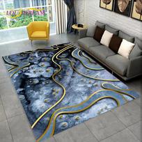 3D Colour Gold Nordic Marble Splendid Area Rug,Carpet for Home Living Room Bedroom Sofa Doormat Kitchen Decor,Non-slip Floor Mat 40cm x 60cm