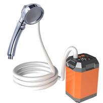 Portable Outdoor Electric Shower Pump USB Charging Large Capacity Shower for Hiking Traveling with Digital Display Bathe Tool oranžinė