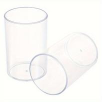 2pcs Clear Acrylic Pen Holders - Sleek Column Design for Pens, Makeup Brushes & Desk Organization, 2.64  Diameter x 4.09  Height