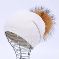 Real Raccoon Fur Pom Pom Knitted Hat Women Beanies Cashmere Winter Hat Female Girl Cotton Skullies Wool Beanie Hat