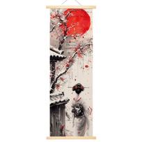 Japonijos geišos ilgas gobelenas 40x120cm ilgas siauras meno gobelenas vandeniui atsparus dekoratyvinis miegamajam svetainei namų dekoras