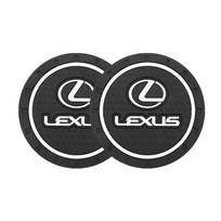 2Pcs Silica Gel Car Water Cup Mat Anti Noise Coaster For Lexus F-SPORT ES RX NX LS UX LM LX GX LC RZ IS CT GS RC HS SC TX LBX