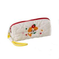 Lovely Embroidered Dog Dog Pen Bag Ins Style Large Capacity Pencil Pouch With Pendant Rope Puppy Cosmetic Bag School Office