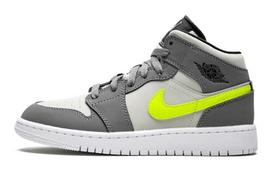 Air Jordan 1 Mid GS 'Gun Smoke Volt' 35.5