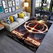 Anime-Style Carpet with Red Cloaked Characters and Magic Circle Suitable for use as an anti-slip for living room bedroom sofas 40x60cm( 15x23in )