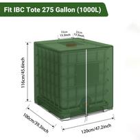 IBC Tote Protective Cover for 1000L Rain Water Tank, Weatherproof Outdoor Garden Storage Container Shield žalia