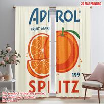 2pcs 2D flat printing Curtains Aperol Spritz Fruit Market 100% Polyester Fabric Without Electricity Family Party Perfect for 52.50×116.00 CM 2pcs