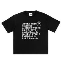 Vyriški marškinėliai Aphex Twin medvilniniai grafiniai didelio dydžio korėjietiško stiliaus trumpomis rankovėmis viršūnės marškinėliai Y2k gatvės apranga estetiški Harajuku drabužiai M