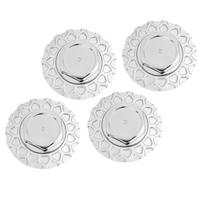 4PCS Wheel Center Cap 157mm Silver Stable Structure Lotus Shape Universal Fit Car Rim Hub Caps for Vehicles