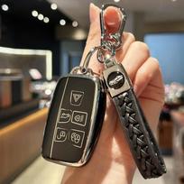 Raktų pakabuko dangtelis su raktų žiedu Land Rover LR4 Range Rover Sport Evoque Jaguar XF XJ XJL F-pace juoda