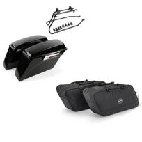 Set: Side Panniers + Inner Bags for Rigid Panniers compatible with Harley Heritage Softail Classic / 114 BG1 Craftride