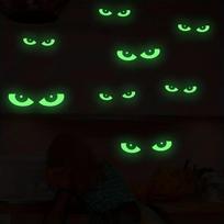 8 poros švytinčių tamsoje Helovino akių langų lipdukų, nuimamų šviesos atspindinčių fluorescencinių langų lipdukų, Helovino sienų lipdukų