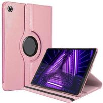 Coque pour Lenovo Tab M10 FHD Plus (2e gén), Protection Rotative 360° Cuir Synthétique Rose rožinė