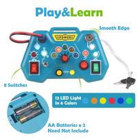 Board Busy Led Lights Switch Sensory Montessori Toys Portable Electric Puzzle Early Educational Puzzle Toy For Toddler Kids Gift