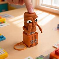 Tung Tung Tung Sahur Fidget Keyboard Clicker Keychain Anxiety Easing Stress Toy Keychain With Sound And Light Action Figure