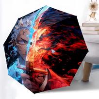 1pc Sturdy 8-Bone Auto Umbrella, Jujutsu Kaisen Umbrella, Digital Printed, Foldable Umbrella for On-the-Go Outdoor Use