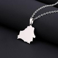Belarus Map Pendant Necklace for Women Men Stainless Steel Jewelry Gift