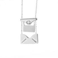 New Stainless Steel Letter Envelope Necklace Locket Jewelry Secret Love Note Pendant Customized Note for Women Girls Gift
