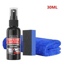 Car Glass Anti-rain Water Spray Repellent Nano Coating Hydrophobic Waterproof Agent Oil Film Removing Auto Glass Film Agent 30ML SET