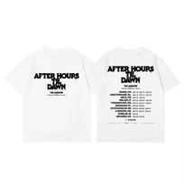 The Weeknd  After Hours Til Dawn  2025 Tour White Cotton T-Shirt with Full Stadium Dates Print Women And Men T-shirts 4XL