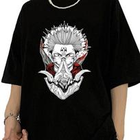 Retro Jujutsu Kaisen Ryomen Sukuna Tshirts Men Short Sleeves Graphic T Shirt Novelty Anime Manga T-shirt Cotton Tee Tops S įvairiaspalvis