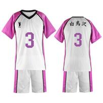 Haikyuu Shiratorizawa Academy Volleyball Costume Breathable Sports Suit Set 3,L