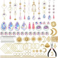 DIY Suncatcher Making Kits 200Pcs Craft Supplies for DIY Home Decors Sun Catchers Hanging Pendant Rainbow Maker Window Hanging auksas